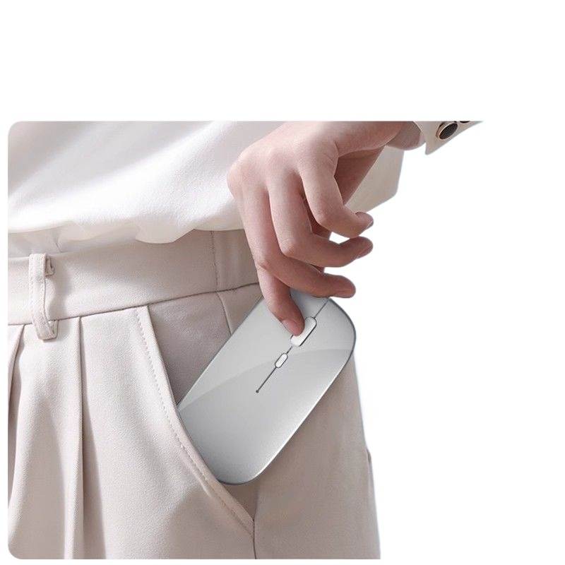 Безшумна оптична безжична мишка с безжично зареждане, двойен режим Bluetooth и USB - офис и гейминг