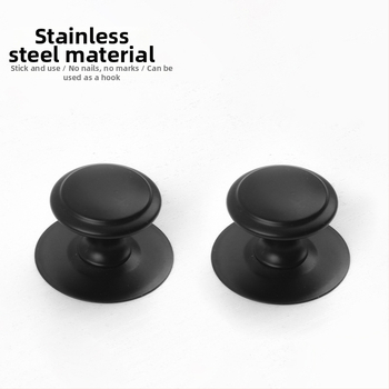 Rukoväť s jedným otvorom na skrinku a zásuvku – hríbikového tvaru, moderný minimalistický štýl, materiál: zliatina zinku/nerezová oceľ, povrch brúsený, elektroplátovaný a oxidovaný