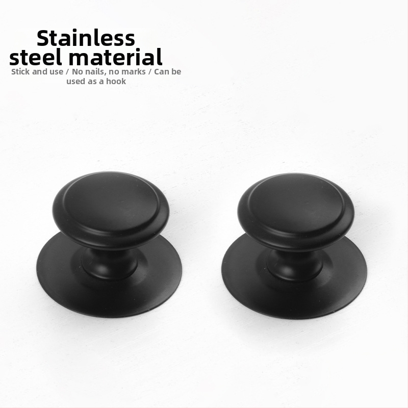 Rukoväť s jedným otvorom na skrinku a zásuvku – hríbikového tvaru, moderný minimalistický štýl, materiál: zliatina zinku/nerezová oceľ, povrch brúsený, elektroplátovaný a oxidovaný