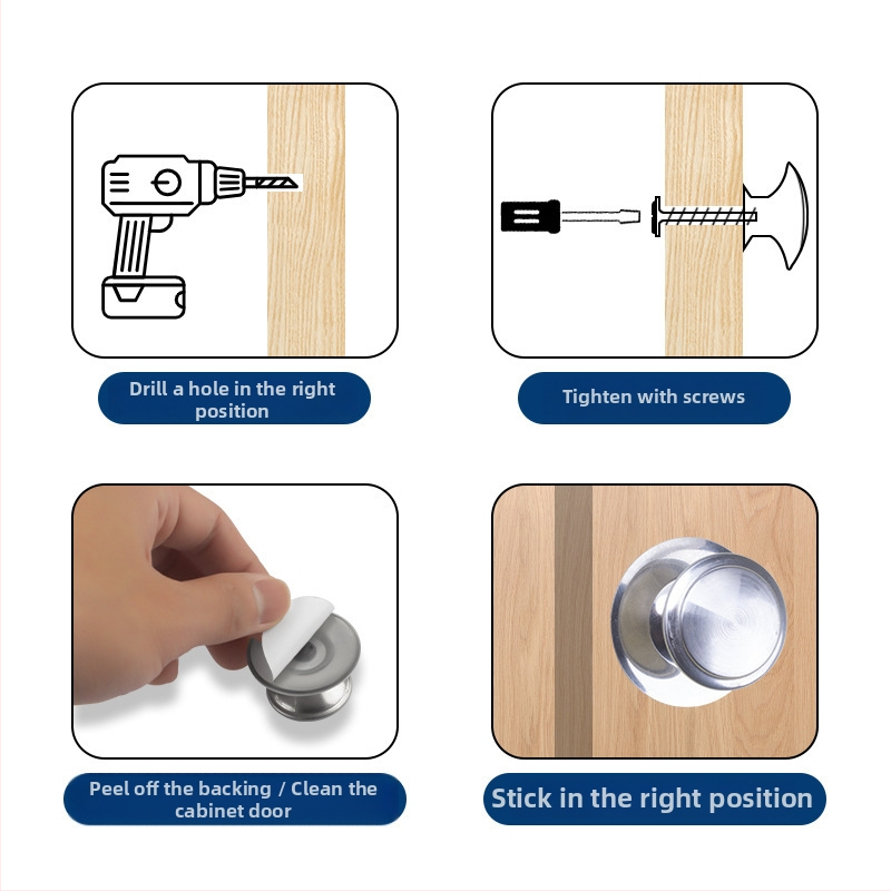 Rukoväť s jedným otvorom na skrinku a zásuvku – hríbikového tvaru, moderný minimalistický štýl, materiál: zliatina zinku/nerezová oceľ, povrch brúsený, elektroplátovaný a oxidovaný