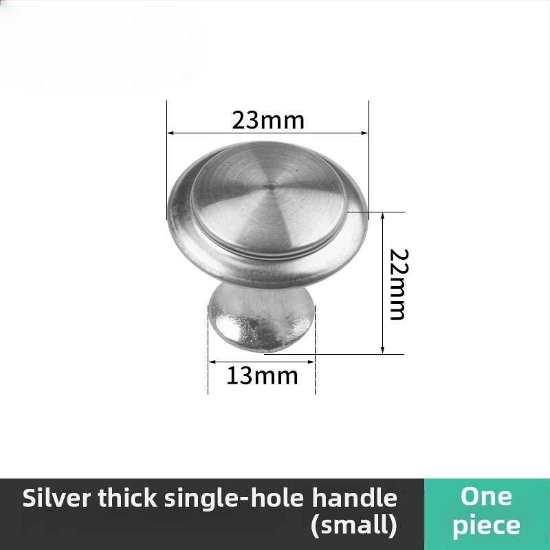 Rukoväť s jedným otvorom na skrinku a zásuvku – hríbikového tvaru, moderný minimalistický štýl, materiál: zliatina zinku/nerezová oceľ, povrch brúsený, elektroplátovaný a oxidovaný