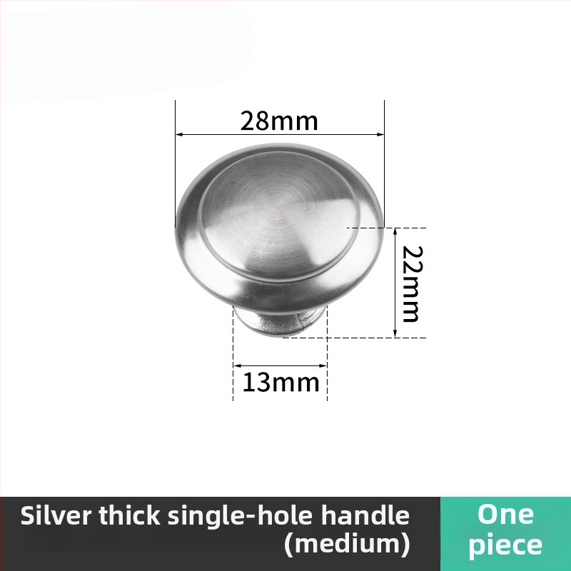 Rukoväť s jedným otvorom na skrinku a zásuvku – hríbikového tvaru, moderný minimalistický štýl, materiál: zliatina zinku/nerezová oceľ, povrch brúsený, elektroplátovaný a oxidovaný