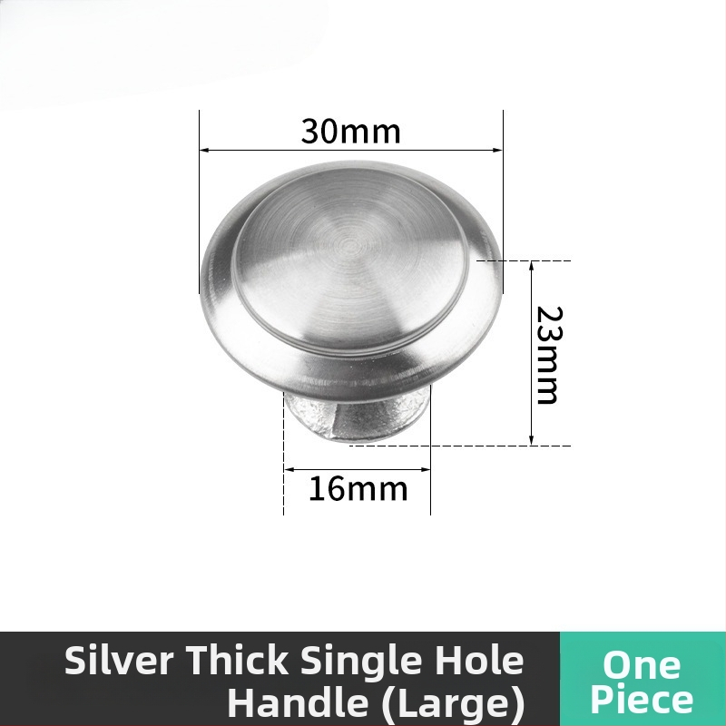 Rukoväť s jedným otvorom na skrinku a zásuvku – hríbikového tvaru, moderný minimalistický štýl, materiál: zliatina zinku/nerezová oceľ, povrch brúsený, elektroplátovaný a oxidovaný