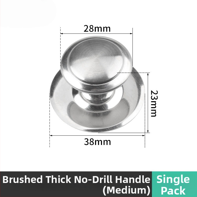 Rukoväť s jedným otvorom na skrinku a zásuvku – hríbikového tvaru, moderný minimalistický štýl, materiál: zliatina zinku/nerezová oceľ, povrch brúsený, elektroplátovaný a oxidovaný