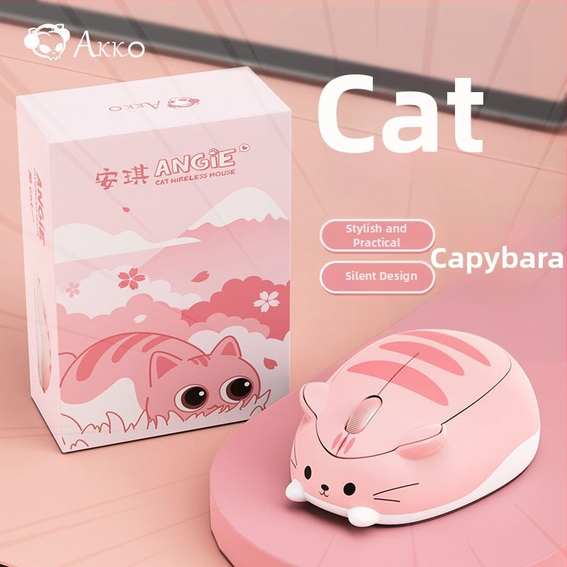 Juhtmevaba hiir capybara teemaga, 1200dpi, armas multikas tüdruku kujundus