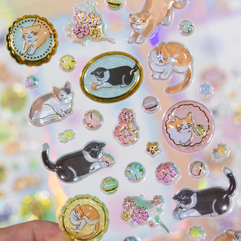 Yangtong 3D reliefes állat matricák – rajzfilmszerű telefon dekoráció, nyomtatott kézművesség