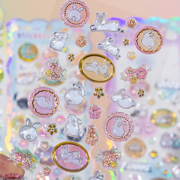 Yangtong 3D reliefes állat matricák – rajzfilmszerű telefon dekoráció, nyomtatott kézművesség