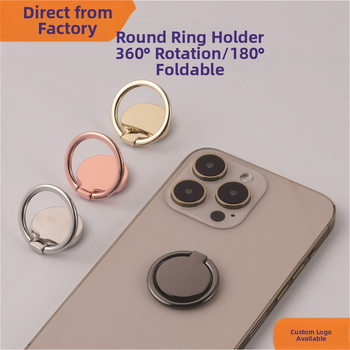 Metāla apaļš telefona gredzenes turētājs, 360° rotācija, lāzera krāsu logotipa druka