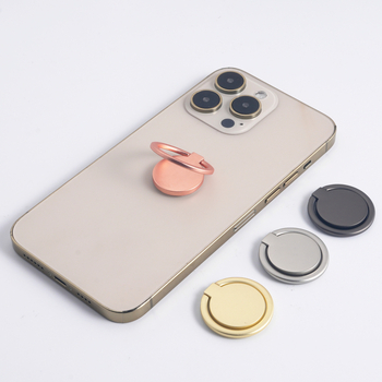 Metāla apaļš telefona gredzenes turētājs, 360° rotācija, lāzera krāsu logotipa druka