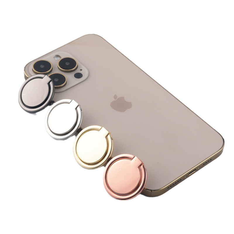 Metāla apaļš telefona gredzenes turētājs, 360° rotācija, lāzera krāsu logotipa druka