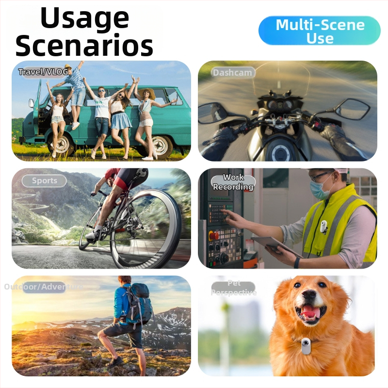 Nešiojama Vlog kamera lauko veikloms – 1080p/720p, 1,47in LCD, CMOS 1/3in, EIS, MicroSD