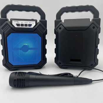 Boxă Karaoke Bluetooth 5.0 cu baterie încorporată, redare TF/USB, intrare microfon cablu, iluminare LED ambient