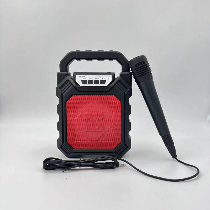 Boxă Karaoke Bluetooth 5.0 cu baterie încorporată, redare TF/USB, intrare microfon cablu, iluminare LED ambient