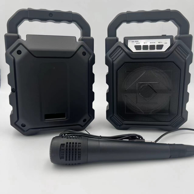 Boxă Karaoke Bluetooth 5.0 cu baterie încorporată, redare TF/USB, intrare microfon cablu, iluminare LED ambient