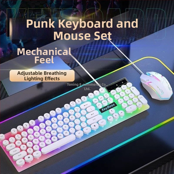 Комплект клавиатура и мишка, USB кабелно свързване, с числов клавиатура, без подсветка