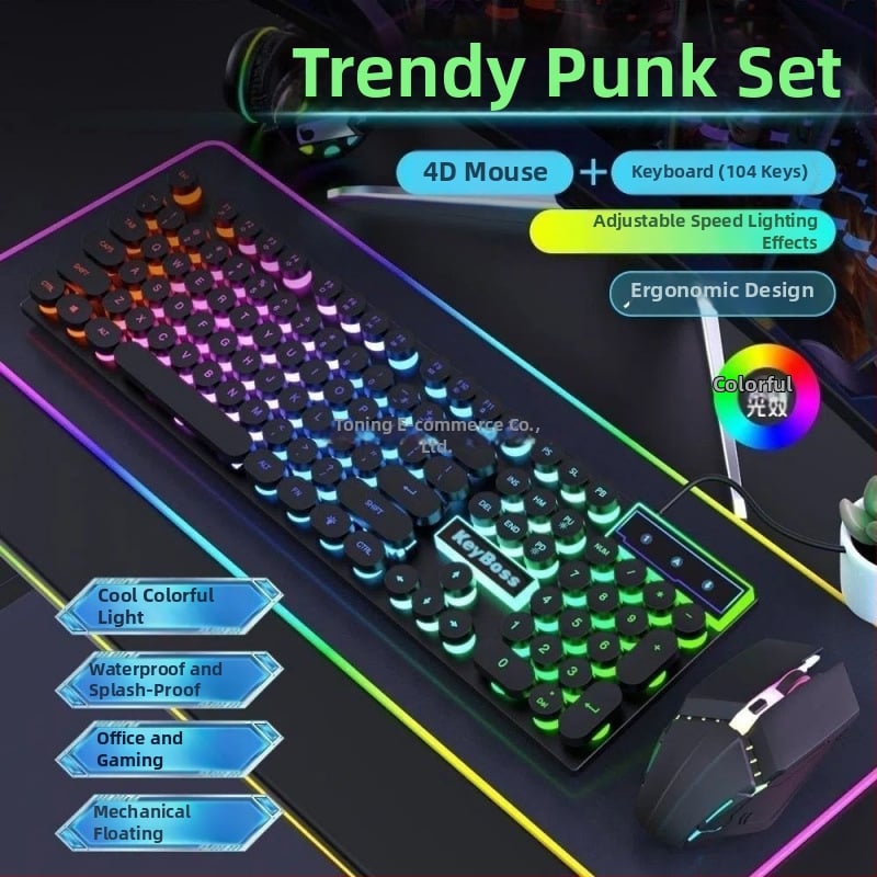 Комплект клавиатура и мишка, USB кабелно свързване, с числов клавиатура, без подсветка