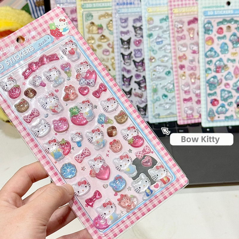 Puzdro na telefón s 3D reliéfnymi nálepkami, roztomilý štýl, DIY set nálepiek