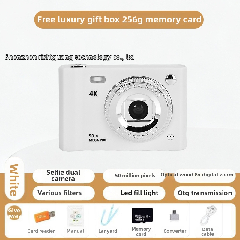 Selfie CCD skaitmeninė kamera su dvigubais objektyvais, 1/1.7'' CCD jutiklis, 24 MP, 8x optinis priartinimas, 2.3'' LCD