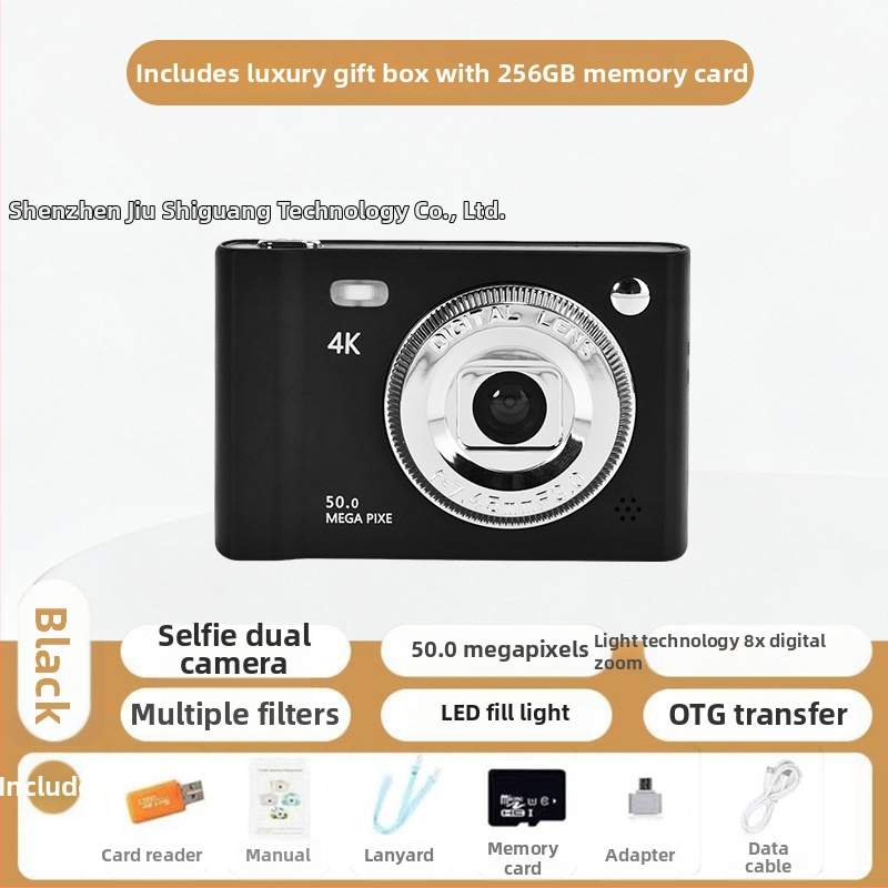 Selfie CCD skaitmeninė kamera su dvigubais objektyvais, 1/1.7'' CCD jutiklis, 24 MP, 8x optinis priartinimas, 2.3'' LCD