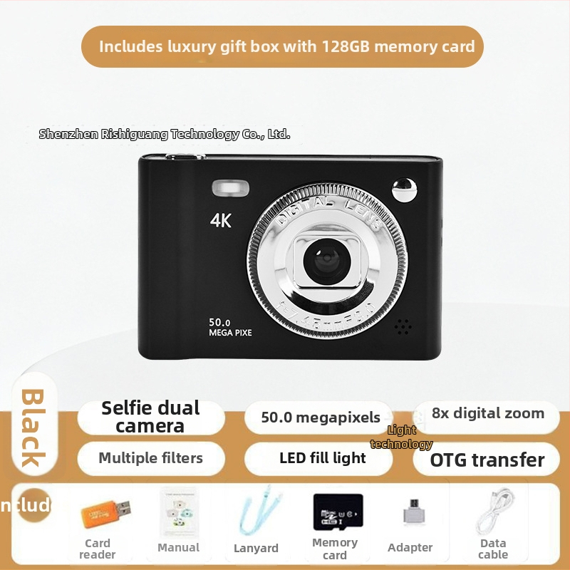 Selfie CCD skaitmeninė kamera su dvigubais objektyvais, 1/1.7'' CCD jutiklis, 24 MP, 8x optinis priartinimas, 2.3'' LCD