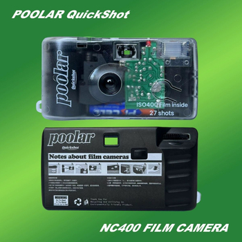 Poolar Jelly vienkartinė foto kamera su 3x optiniu priartinimu, CCD jutikliu, 8x skaitmeninis priartinimas, maksimali 1080p raiška, SD kortelės saugykla