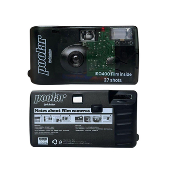 Poolar Jelly vienkartinė foto kamera su 3x optiniu priartinimu, CCD jutikliu, 8x skaitmeninis priartinimas, maksimali 1080p raiška, SD kortelės saugykla