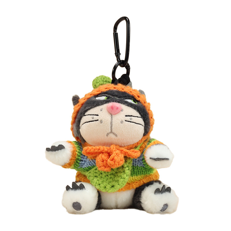 Γατούλα plush για κρεμαστή τσάντα – κοντό βελούδινο ύφασμα, γέμισμα PP βάμβακι, κατάλληλη για ηλικίες 15–35