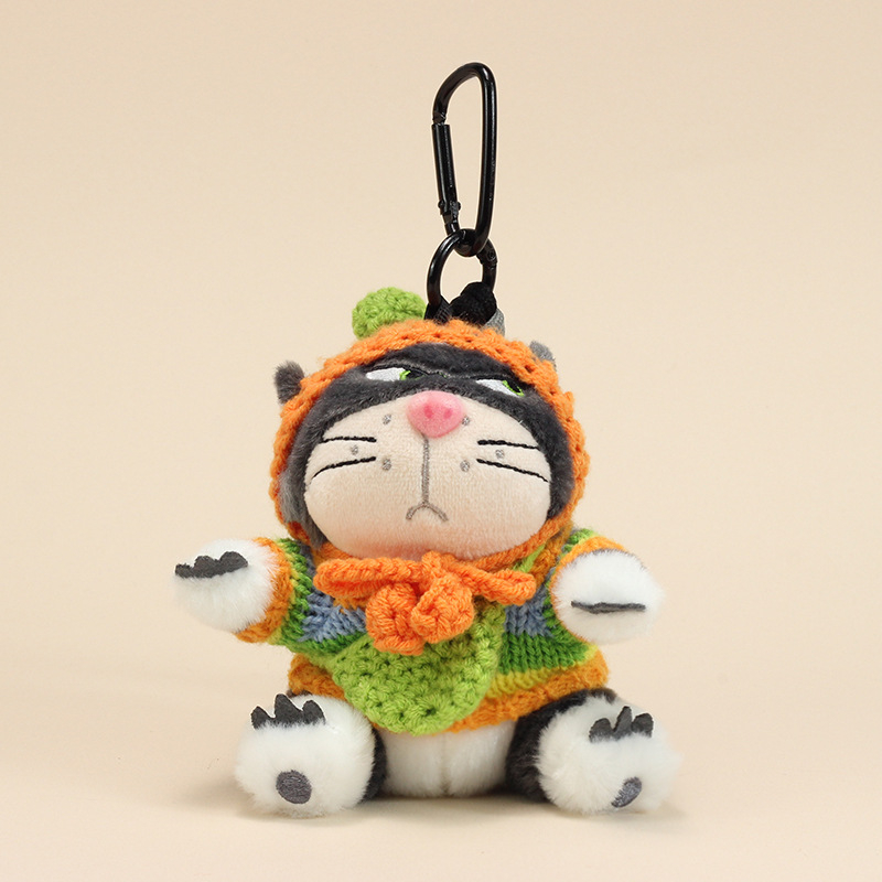 Γατούλα plush για κρεμαστή τσάντα – κοντό βελούδινο ύφασμα, γέμισμα PP βάμβακι, κατάλληλη για ηλικίες 15–35