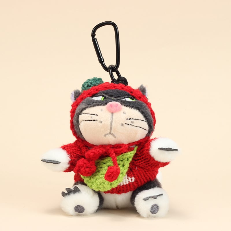 Γατούλα plush για κρεμαστή τσάντα – κοντό βελούδινο ύφασμα, γέμισμα PP βάμβακι, κατάλληλη για ηλικίες 15–35