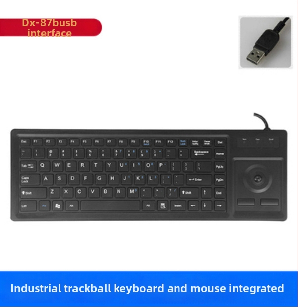 DX-87B priemyselný trackball set klávesnica a myš, PS/2, káblové pripojenie, prispôsobiteľný