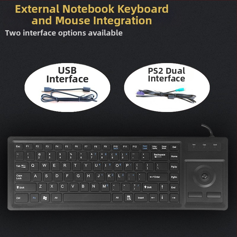 DX-87B priemyselný trackball set klávesnica a myš, PS/2, káblové pripojenie, prispôsobiteľný