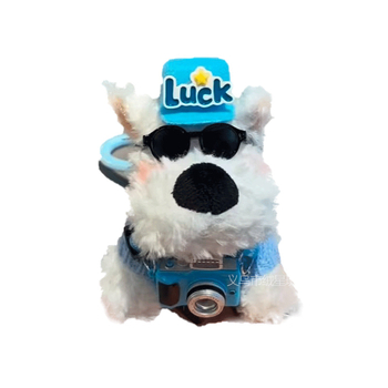 Λούτρινο κουτάβι, κρεμάστρα κλειδιών, κοντό βελούδινο ύφασμα, γέμισμα PP βαμβάκι, προσαρμόζεται ανά σχέδιο