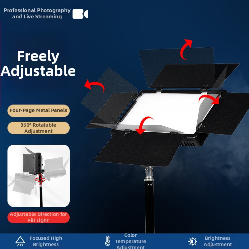 LED416 osvetľovač na fotografiu s tromi teplotami farieb, nastaviteľný 2500-9900K, 10-50W, 220V, pre živé vysielanie, natáčanie a štúdiovú fotografiu