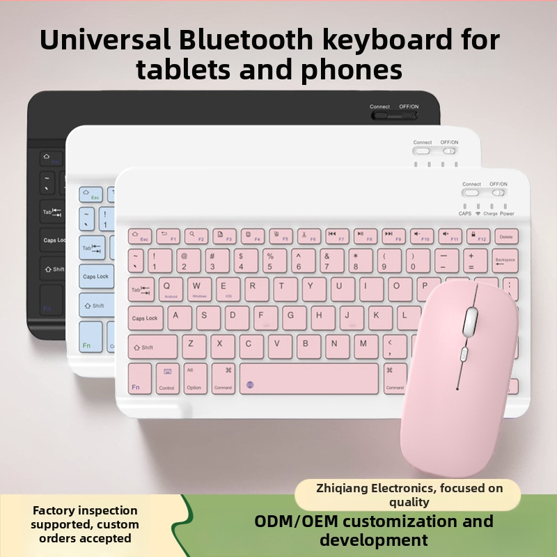 Bluetooth tipkovnica i bežični miš komplet, Model 008, težina tipkovnice 185 g, OEM dizajn, uključuje kabel za punjenje i prozirnu vrećicu