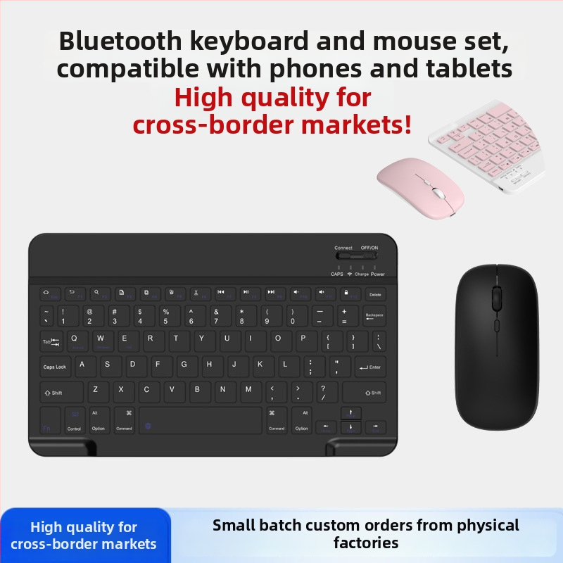 Bluetooth tipkovnica i bežični miš komplet, Model 008, težina tipkovnice 185 g, OEM dizajn, uključuje kabel za punjenje i prozirnu vrećicu