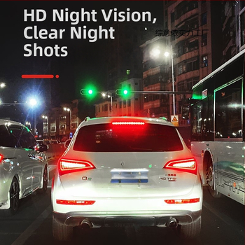 Automobilio vaizdo registratorius su priekyje ir gale kamera, 360° panoraminis vaizdas, F2.0 diafragma, 1080p, 4MP