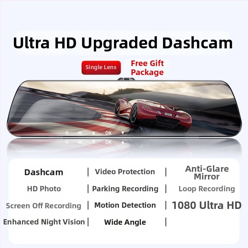 Automobilio vaizdo registratorius su priekyje ir gale kamera, 360° panoraminis vaizdas, F2.0 diafragma, 1080p, 4MP