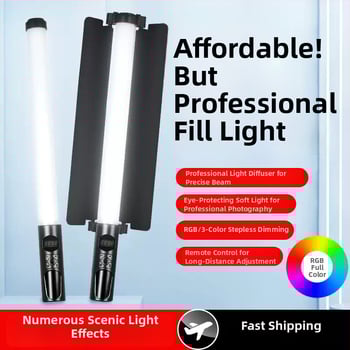 RGB φώτισμα πλήρωσης χειρός με τρίποδο για ζωντανή μετάδοση, 7.5W LED, 3V 2A, ενσωματωμένη μπαταρία