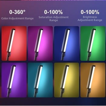 RGB φώτισμα πλήρωσης χειρός με τρίποδο για ζωντανή μετάδοση, 7.5W LED, 3V 2A, ενσωματωμένη μπαταρία