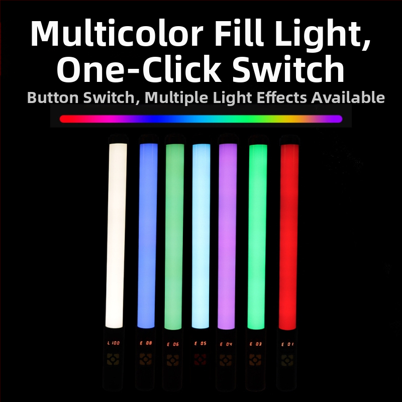 RGB φώτισμα πλήρωσης χειρός με τρίποδο για ζωντανή μετάδοση, 7.5W LED, 3V 2A, ενσωματωμένη μπαταρία