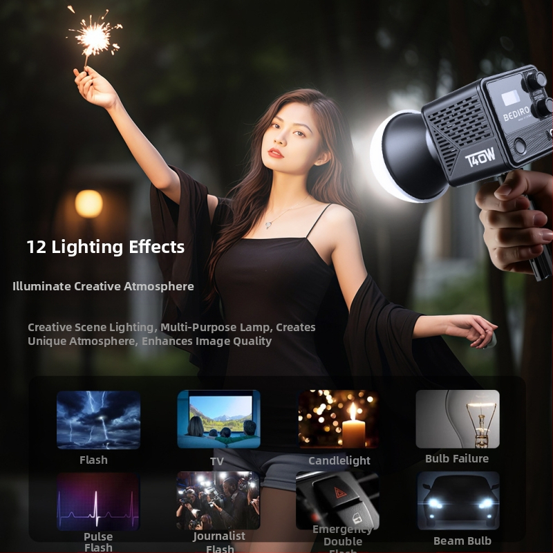 Prenosné mini svetlo na vyplnenie pre živé vysielanie: tri farebné teploty, 10–50W, PD20V