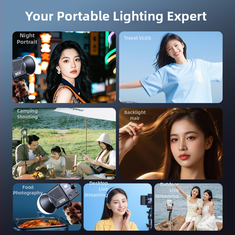 Prenosné mini svetlo na vyplnenie pre živé vysielanie: tri farebné teploty, 10–50W, PD20V