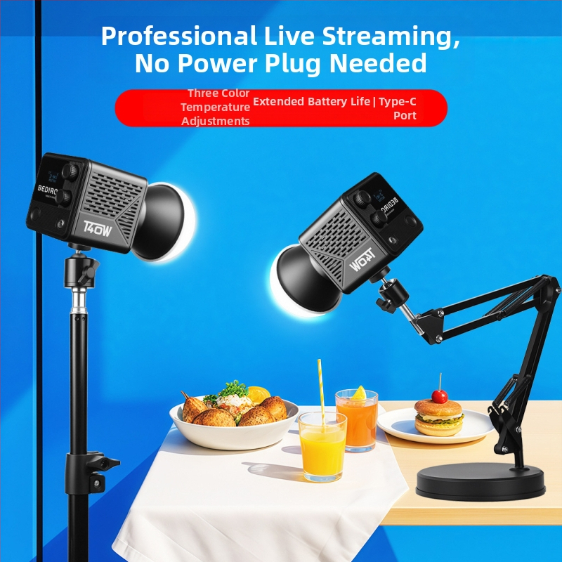 Prenosné mini svetlo na vyplnenie pre živé vysielanie: tri farebné teploty, 10–50W, PD20V