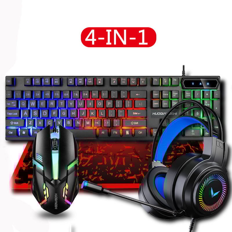 Musketeer G308 жичен геймърски комплект клавиатура, мишка и слушалки - 1200dpi, USB клавиатура и USB мишка, LED осветление, ергономичен дизайн, водоустойчив