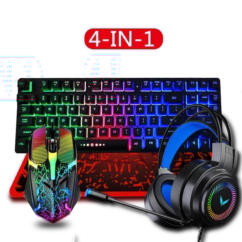 Musketeer G308 жичен геймърски комплект клавиатура, мишка и слушалки - 1200dpi, USB клавиатура и USB мишка, LED осветление, ергономичен дизайн, водоустойчив