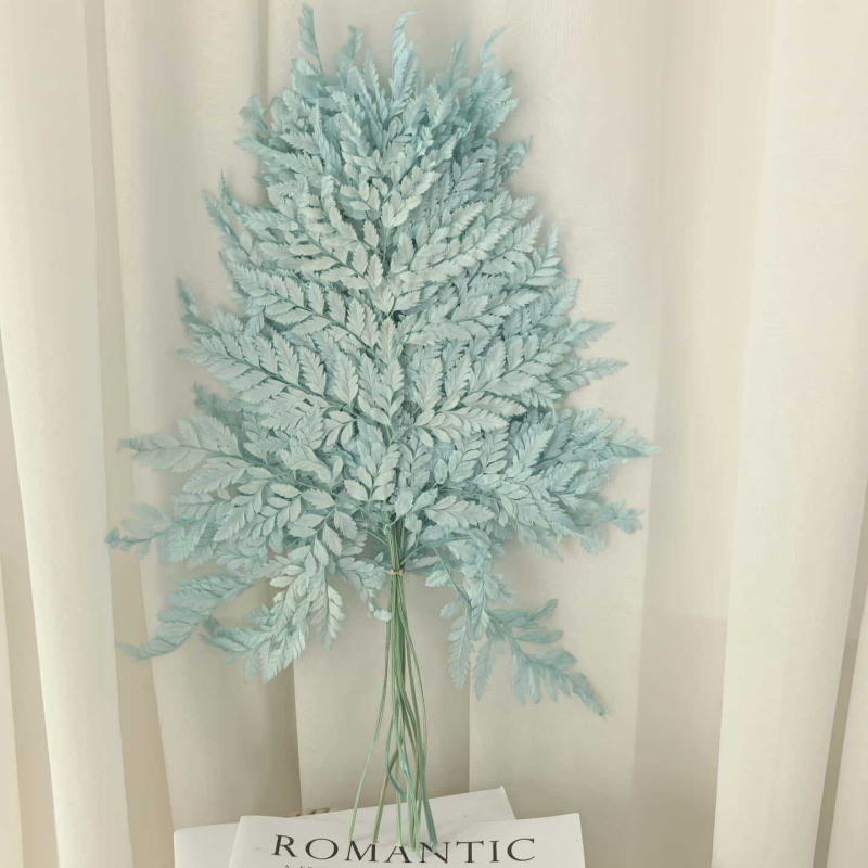 Frunză de ferigă conservată pentru decor casnic, stil INS, Material: flori conservate, Varietate: ferigă