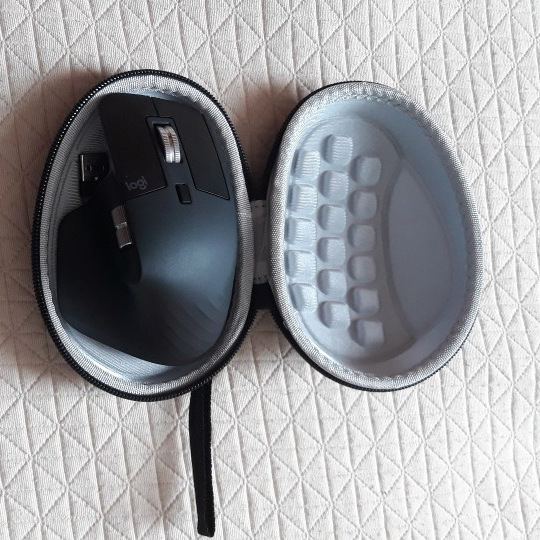 Peles uzglabāšanas soma Logitech MX Master 3/3S/4 Anywhere 1/2/3 un Razer GPW – EVA materiāls, šūšana, slodzes kapacitāte 200