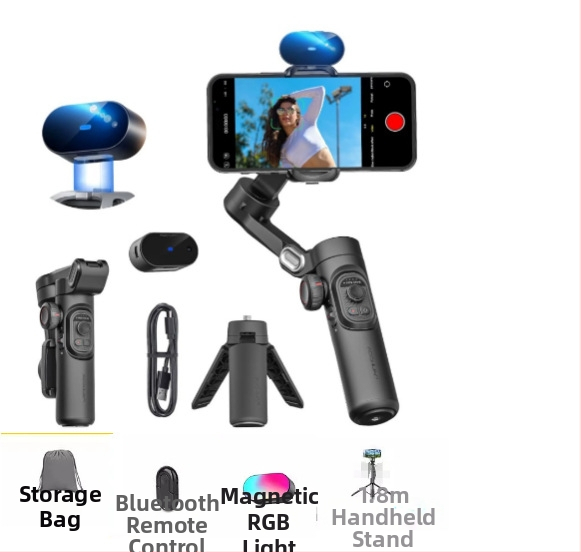 Aochuan XE okostelefon stabilizátor, háromtengelyes kézi stabilizáló, kompatibilis a GoPro MAX-szal, 0,6 kg, függőleges 345°, vízszintes 310°