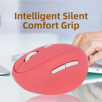 Вертикална ергономична безжична оптична мишка, 1600 DPI, 6 бутона, USB приемник 2,4 GHz, съвместима с лаптоп