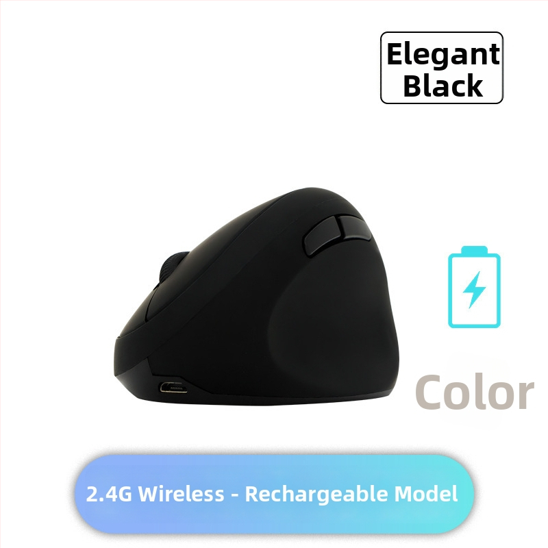 Вертикална ергономична безжична оптична мишка, 1600 DPI, 6 бутона, USB приемник 2,4 GHz, съвместима с лаптоп